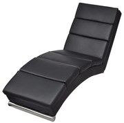 vidaXL Chaise longue kunstleer zwart