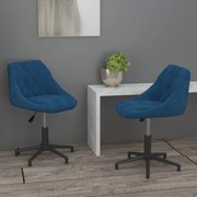 vidaXL Eetkamerstoelen draaibaar 2 st fluweel blauw