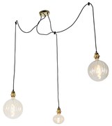 Hanglamp goud 3-lichts incl. LED amber dimbaar - Cava Luxe Modern Minimalistisch Binnenverlichting Lamp