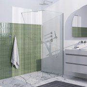 Brauer Chrome Frame inloopdouche helder glas 100x200 met muurprofiel en lijst rondom chroom