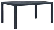 vidaXL Tuintafel 150x90x72 cm rattan-look kunststof antraciet