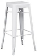 Stapelbare Hoge Kruk Van Staal Lix Wit & ↑75 Cm - Sklum