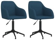 vidaXL Eetkamerstoelen draaibaar 2 st fluweel blauw