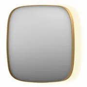 INK SP30 spiegel - 60x4x60cm contour in stalen kader incl indir LED - verwarming - color changing - dimbaar en schakelaar - geborsteld mat goud 8409712