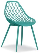 LUGO stoel turquoise - modern, opengewerkt, voor keuken / tuin / café
