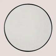 Ronde Wandspiegel Ø50 Cm In Ijzer Alnie Zwart - Sklum