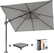 Voyager T2 zweefparasol 270x270 cm Manhattan met 90KG voet en hoes