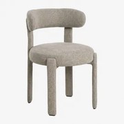 Jolie Gestoffeerde Eetkamerstoel Met Ijzeren Frame Stof Grijs – Taupe & Stof Grijs – Taupe - Sklum