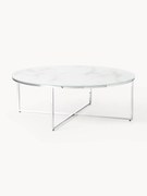 Ronde XL-salontafel Antigua met glazen tafelblad in marmerlook