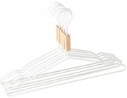 6-delige Set Houten En Stalen Hangers Säly Wit - Sklum
