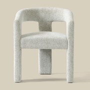 Design Eetkamerstoel Creme Volledig Stof