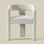 Design Eetkamerstoel Creme Volledig Stof