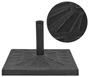 vidaXL Parasolvoet vierkant 12 kg hars zwart