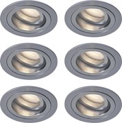 Set van 6 moderne inbouwspots gunmetal draai- en kantelbaar IP44 - Chuck