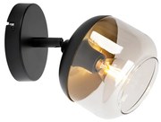 Design spot zwart met goud en smoke glas - Kyan