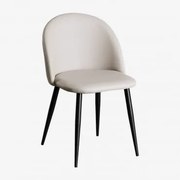 Kana Kunstleren Eetkamerstoel Grijs – Taupe – Koel & Zwart - Sklum