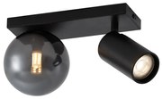 Moderne plafondlamp zwart 2-lichts kantelbaar - Lesly Modern G9 bol / globe / rond Binnenverlichting Lamp