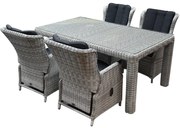 Darwin Bergamo dining tuinset 180x100xH75 cm wit verstelbaar