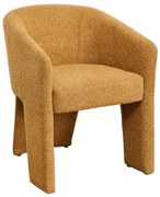 Eetkamerstoel Jimena Gestoffeerd Bouclé Honing Geel - Sklum