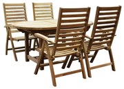 Arona Ovaal uitschuifbare dining tuinset 160-210x90xH76 cm blad 4 cm 5-delig teak