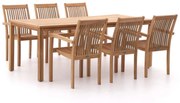 Sunyard Jakarta/Liverpool 210cm dining tuinset 7-delig stapelbaar