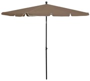 vidaXL Parasol met paal 210x140 cm taupe