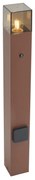 Industriele / Industrie / Industrial buiten paaltje roestbruin met smoke glas 70cm met schemersensor IP44 - Denmark Industriele / Industrie / Industrial E27 IP44 Buitenverlichting