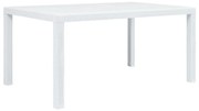 vidaXL Tuintafel 150x90x72 cm rattan-look kunststof wit