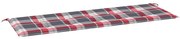 vidaXL Tuinbankkussen ruitpatroon 150x50x3 cm stof rood