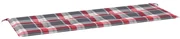 vidaXL Tuinbankkussen ruitpatroon 150x50x3 cm stof rood