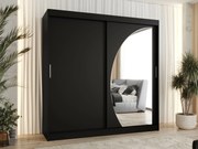 Kledingkast Hartford 507, Zwart, 200x200x62cm, 159 kg, Kledingkast deuren: Schuivend