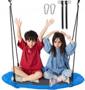 VEVOR Boomschommel, 40-inch schijfschommel, draagvermogen 750 lbs, schommelzitje van 900D Oxford-stof met 2 boomhangriemen en verstelbare touwen met meerdere strengen, ronde schommelset voor kinderen buiten, blauw