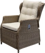 Ibiza dining tuinstoel verstelbaar bruin wicker | naturel mixed weave kussens