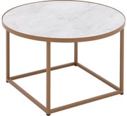 Goossens Salontafel Livia rond, hpl roze, modern design, 61 x 35 x 61 cm