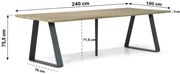 Dining Tuintafel rechthoekig 240 x 100 cm Aluminium/teak Naturel teak Palta