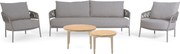Stoel en Bank Loungeset 5 personen Rope Taupe 4 Seasons Outdoor Calma/Toscane