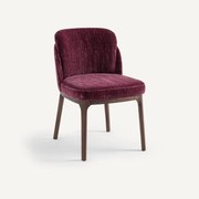 Stoel met poten van notenhout en fluweel, Jabote