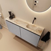 Mondiaz Ture DLux toiletmeubel 100cm plata met wastafel frappe rechts zonder kraangat