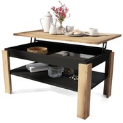 ASTI-P Oak Craft Goud/zwart - moderne salontafel met liftblad