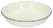 Bord diep, emaille, groengrijs/wit,Ø 19 cm