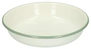 Bord diep, emaille, groengrijs/wit,Ø 19 cm
