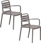 Garden Impressions Moos tuinstoel taupe - 2 stuks