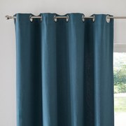 Effen oogjesgordijn van geweven katoenen Panama