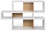 TemaHome London Lage Design Boekenkast Wit - Eiken - 156x34x100cm.