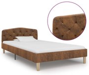 vidaXL Bedframe kunstsuède bruin 90x200 cm