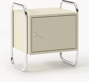 Metalen nachtkastje Robyn, met links- of rechtsdraaiende deur