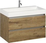 Ben Limara badmeubel met aluminium greeplijst 80x45cm Sherwood met mineraalmarmeren wastafel