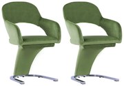 vidaXL Eetkamerstoelen 2 st fluweel groen