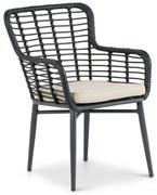 Tuinstoel Aluminium/wicker Zwart De Laan Toledo