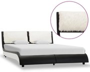 vidaXL Bedframe kunstleer zwart en wit 140x200 cm